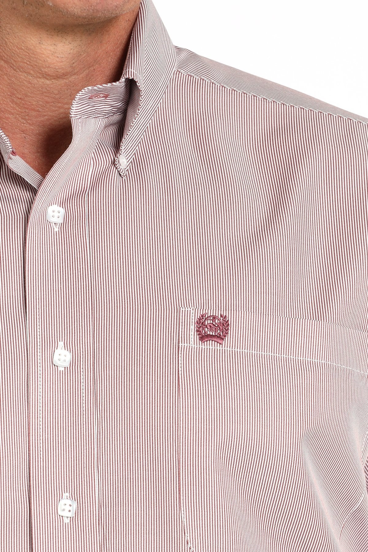 Cinch Men's Tencel™ L/S Striped Button-Down Western Shirt in Pink