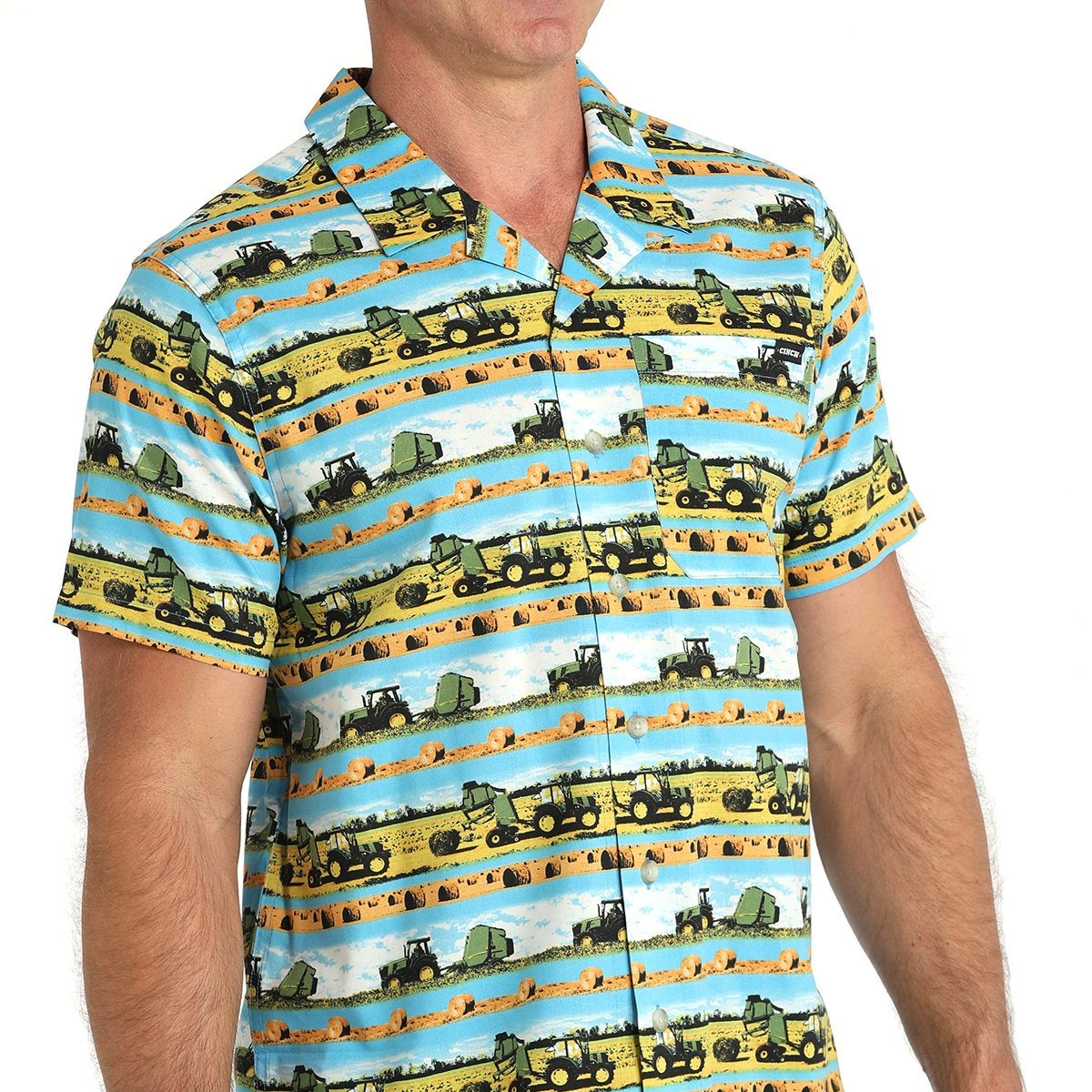 Cinch Men's Hayin' Season Short Sleeve Camp Shirt