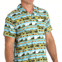 Cinch Men's Hayin' Season Short Sleeve Camp Shirt