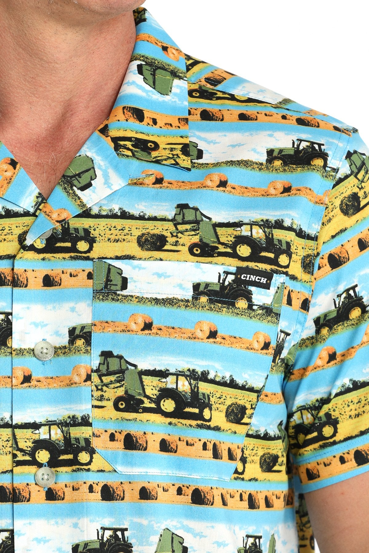 Cinch Men's Hayin' Season Short Sleeve Camp Shirt