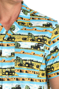 Cinch Men's Hayin' Season Short Sleeve Camp Shirt