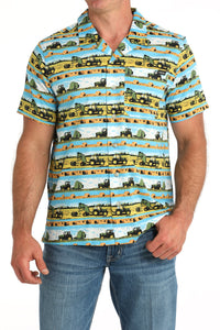 Cinch Men's Hayin' Season Short Sleeve Camp Shirt