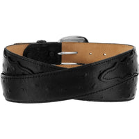 Tony Lama Black Ostrich Print Belt