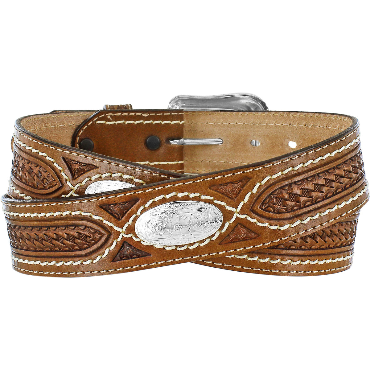 Tony Lama Cross Creek Ridge Brown Leather Belt