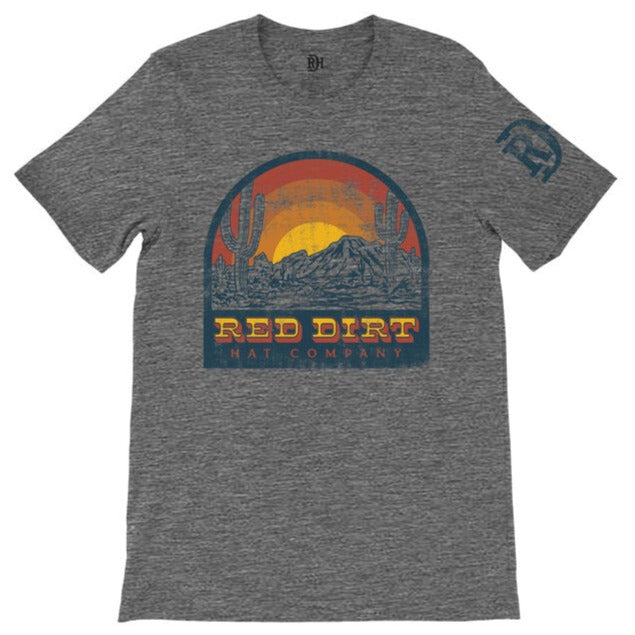 Red Dirt Hat Co. Rise n Shine T Shirt in Heather Grey