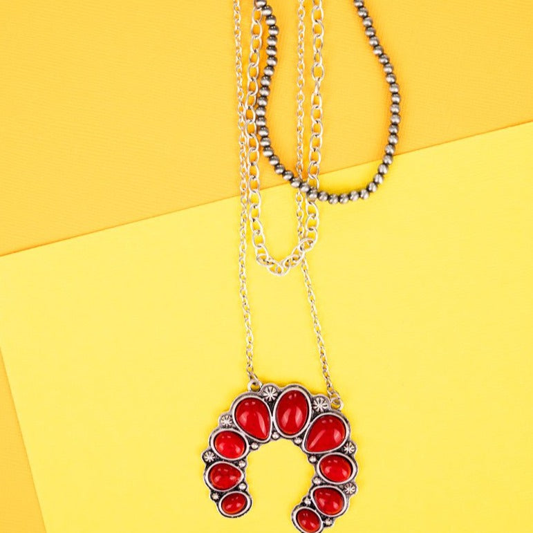 Navajo Pearl With Squash Pendant Layered Necklace (Available in 2 Colors)