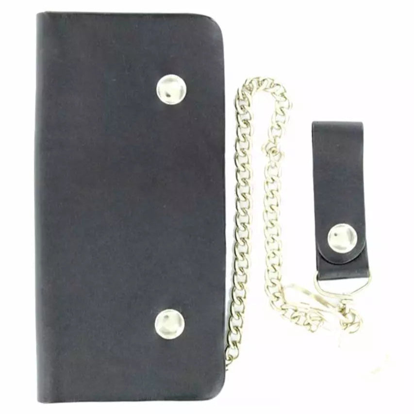 Nocona Black Leather Trucker Wallet