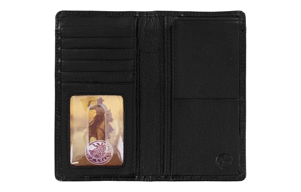 Silver Creek Black Ostrich Print Rodeo Wallet