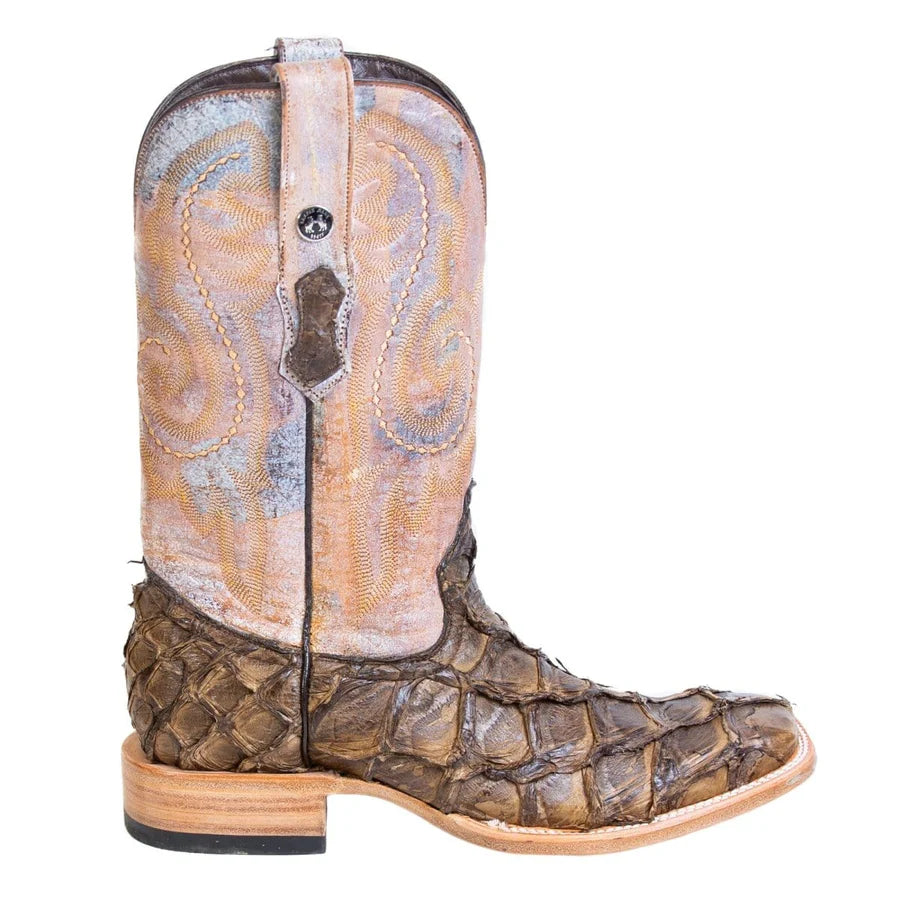 Tanner Mark Men's Monster Fish Western Boot in Petrified Oak