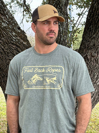 Fast Back Men's Rio Vista Logo T-Shirt in Heather Green