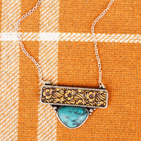 Western Tanya Turquoise Silver Tone Necklace