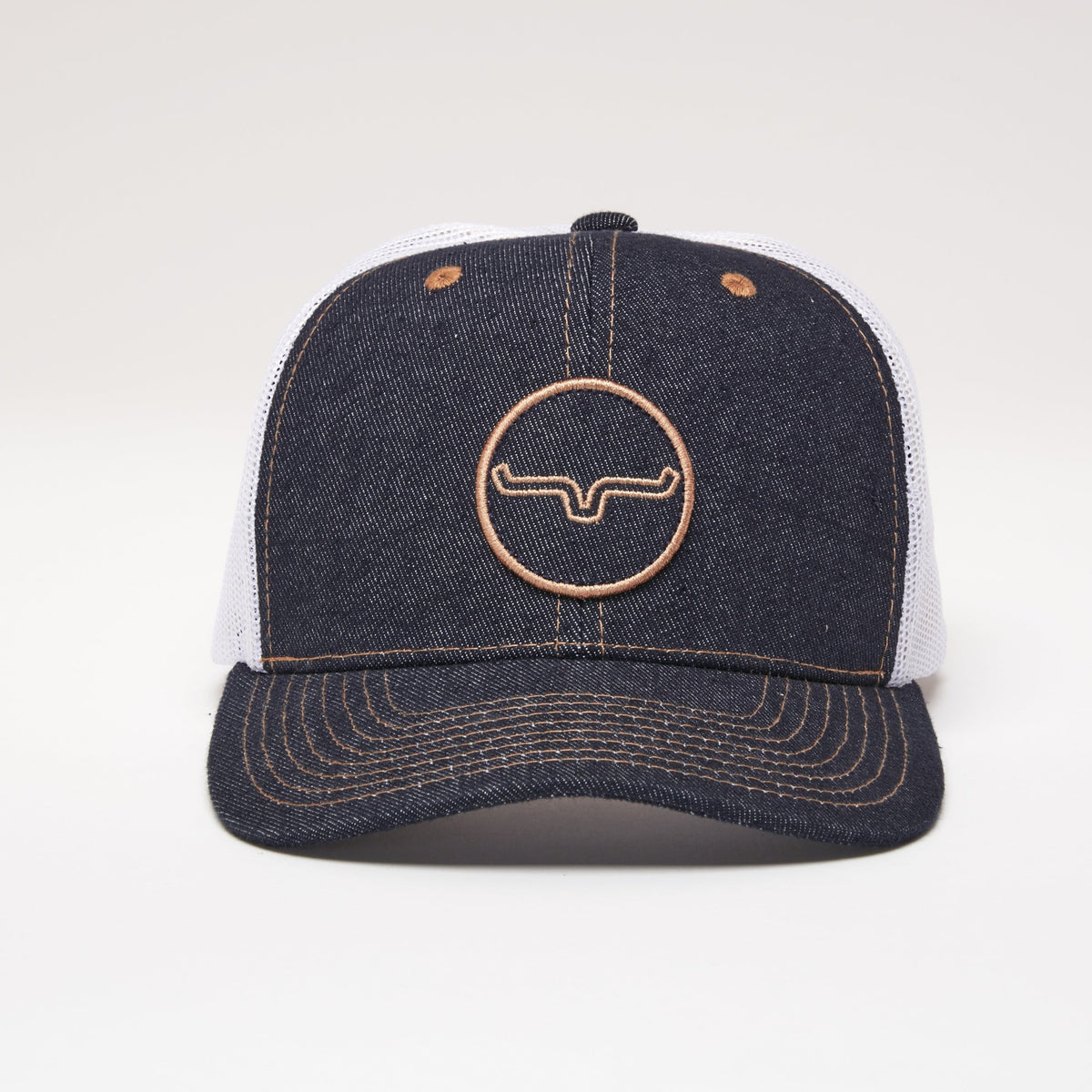 Kimes Ranch Bullseye Denim Trucker Cap