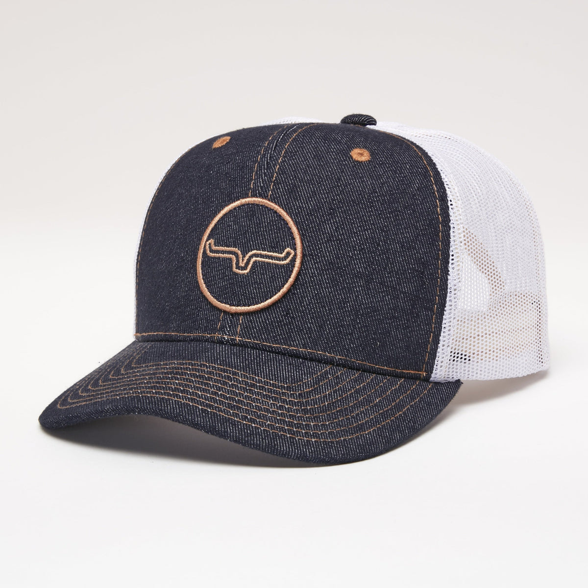 Kimes Ranch Bullseye Denim Trucker Cap