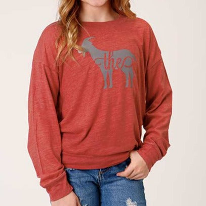 Roper Girl's Long Sleeve The Goat Tee
