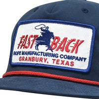 Fast Back Men's Embroidered Logo Patch Rope Trucker Cap in Navy