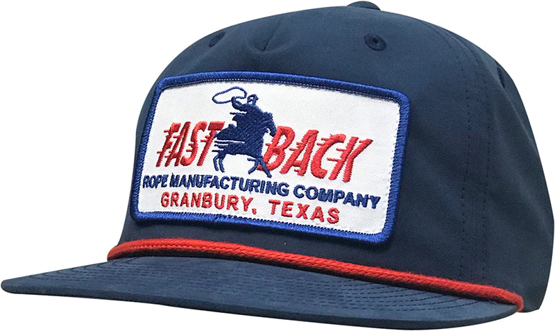Fast Back Men's Embroidered Logo Patch Rope Trucker Cap in Navy