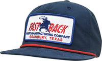 Fast Back Men's Embroidered Logo Patch Rope Trucker Cap in Navy