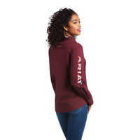 Ariat Women's Kirby Long Sleeve Dark Red Button Down Shirt (Regular and Plus Sizes)