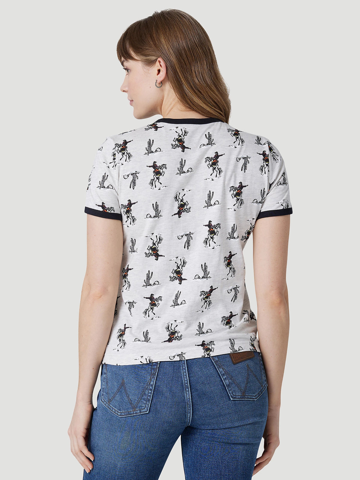 Wrangler Retro Women's Cowgirl Cactus Ringer Tee