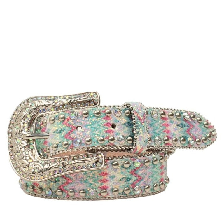 Iridescent Glitter ‘V’ Belt Iridescent Sequin Belt - Brantleys Western & Casual Wear main image 4