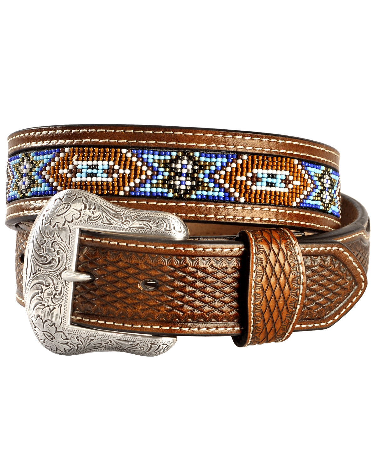 Nocona Men's Floral Diamond Beaded Belt
