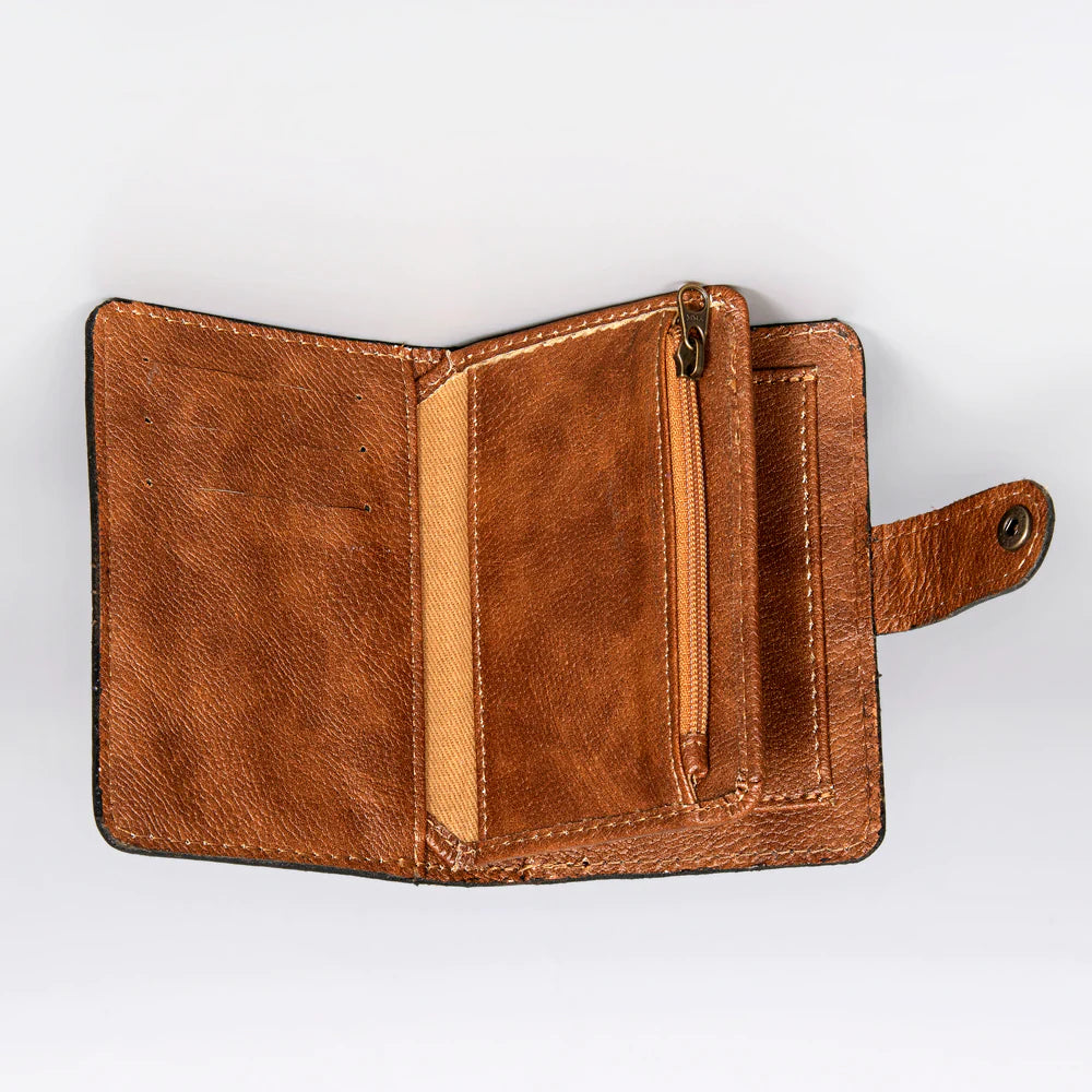 Olay Bags Leather Tooled Bifold Wallet