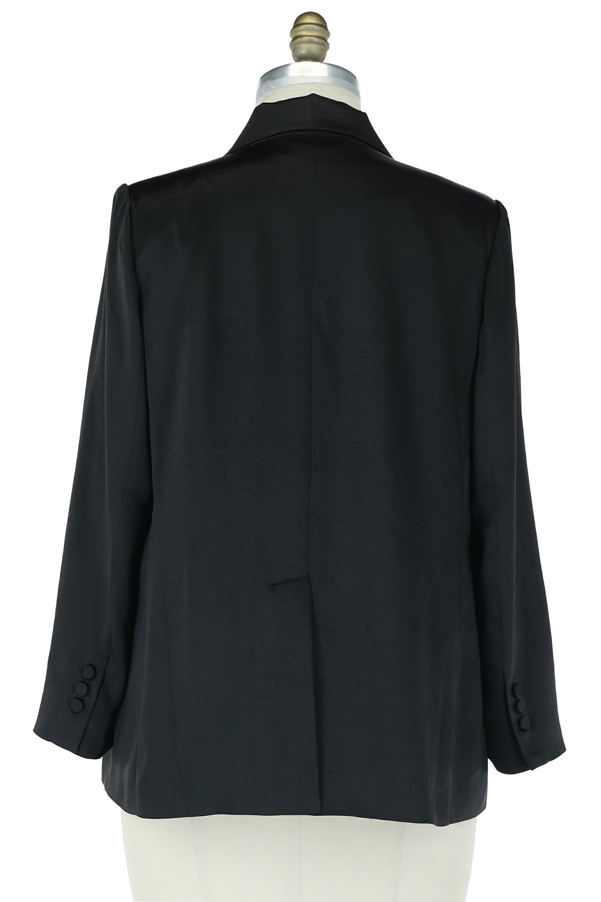 Women's Black Dull Satin Blazer (Available in Regular and Plus Sizes)