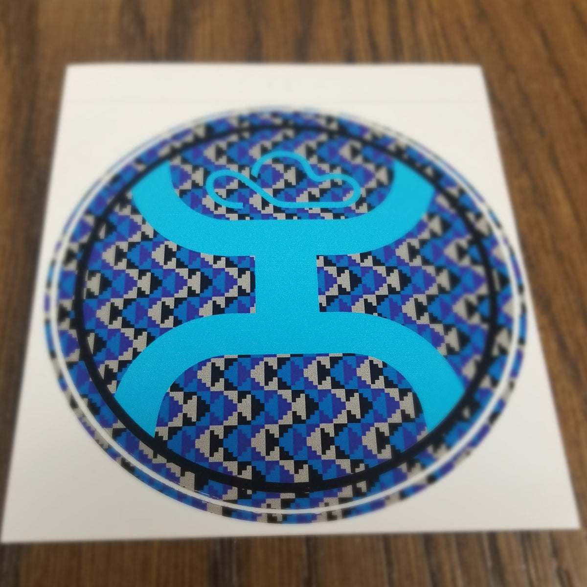 Hooey 2.0 Navy/Grey/Blue Circle Logo Sticker