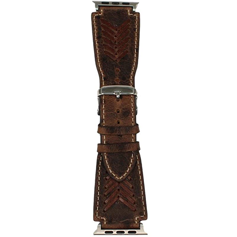 Nocona Ostrich Print Watch Band with Lacing- Large