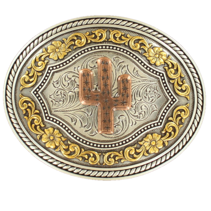 Nocona Mens Floral Cactus Oval Belt Buckle – Branded Country Wear