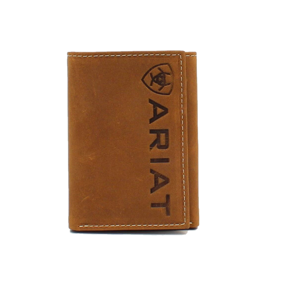 Ariat Smooth Leather Logo Trifold Wallet