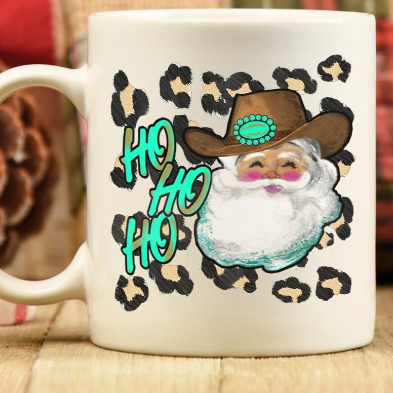 Cowboy Leopard Santa 15oz. Mug