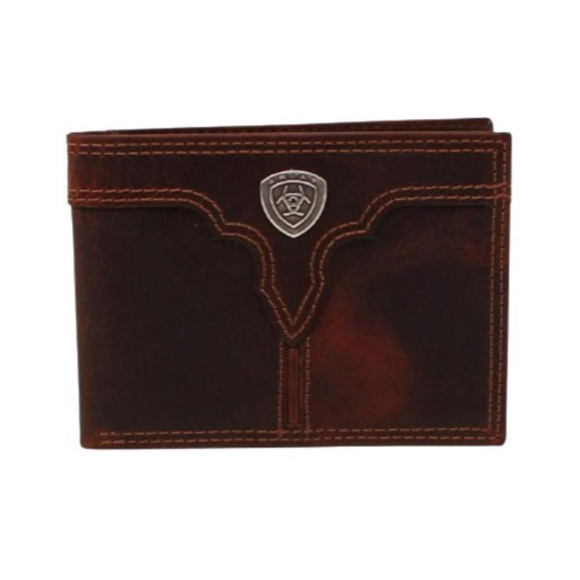 Ariat Center Bump Shield BiFold Brown Leather Wallet