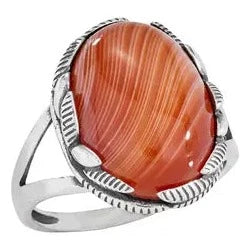 Sterling Silver Sahara Ripple Agate Ring