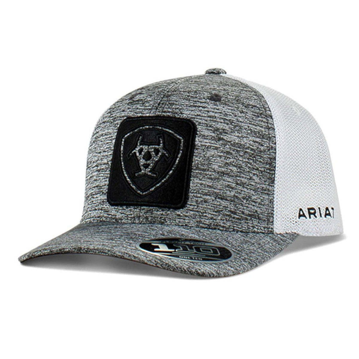 Ariat Cut-Out Logo Flexfit 110 Cap in Grey Heather & White