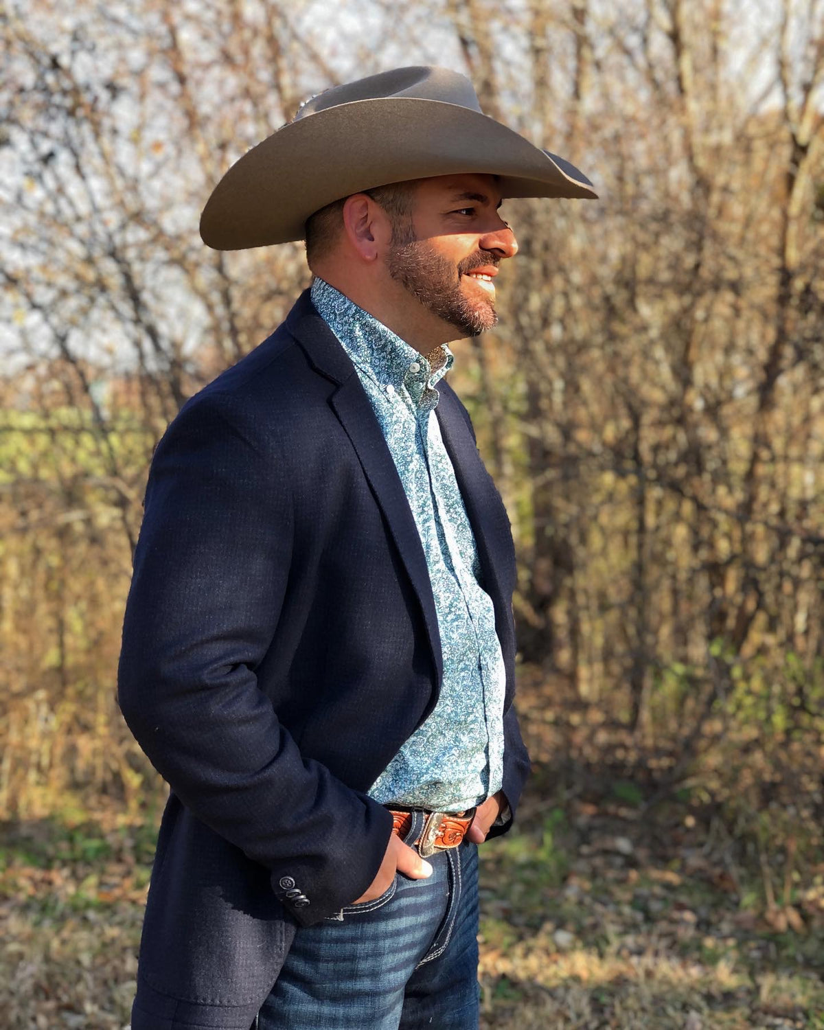 Q by Flynt Burton Blazer - Midnight Blue