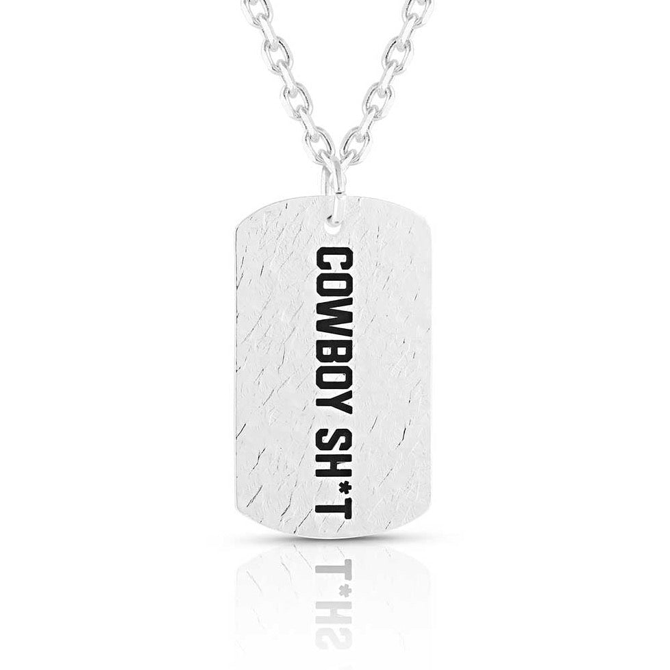 Cowboy Sh*t Silver Dog Tag Necklace