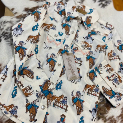 Wrangler Girl's Print Western Snap Shirt