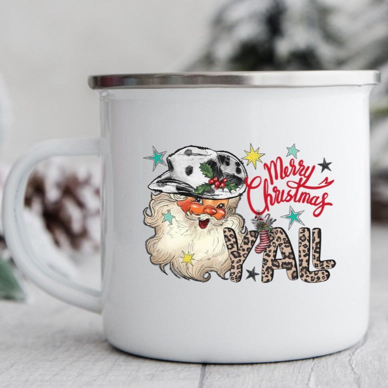 Santa Merry Christmas Y’All Campfire Mug