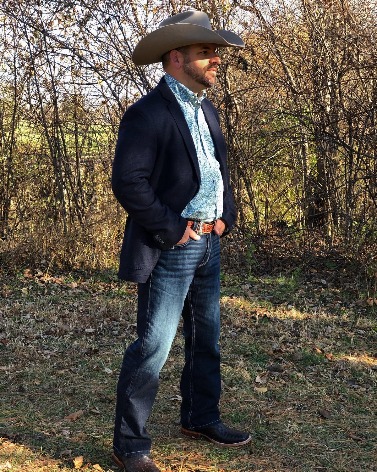 Q by Flynt Burton Blazer - Midnight Blue