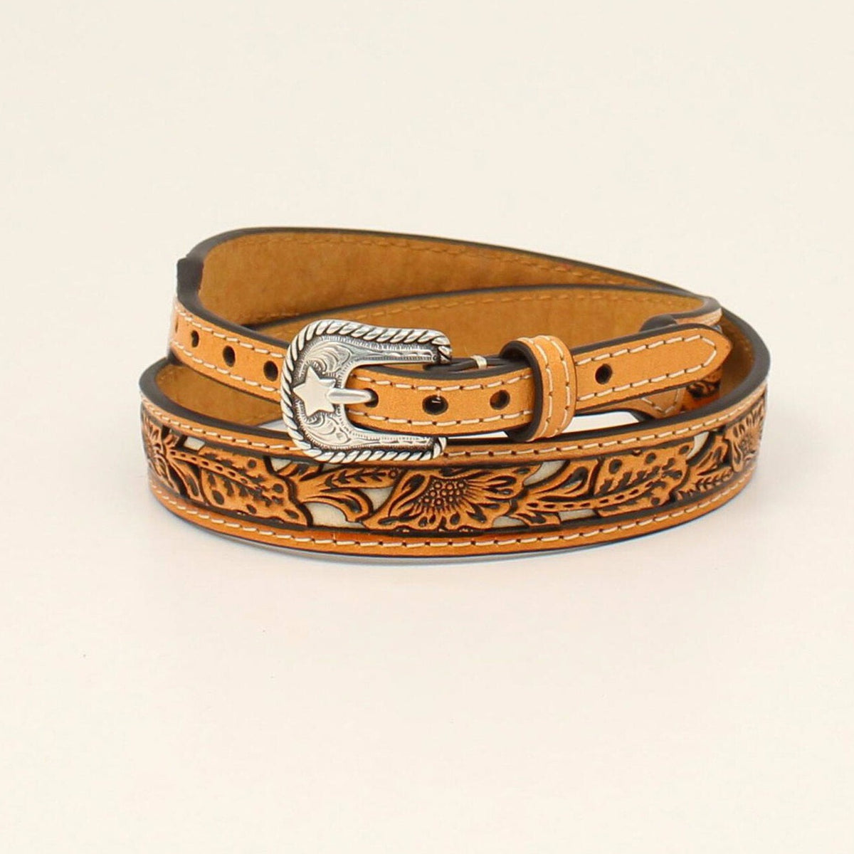 Twister White Underlay Floral Tooled Hat Band