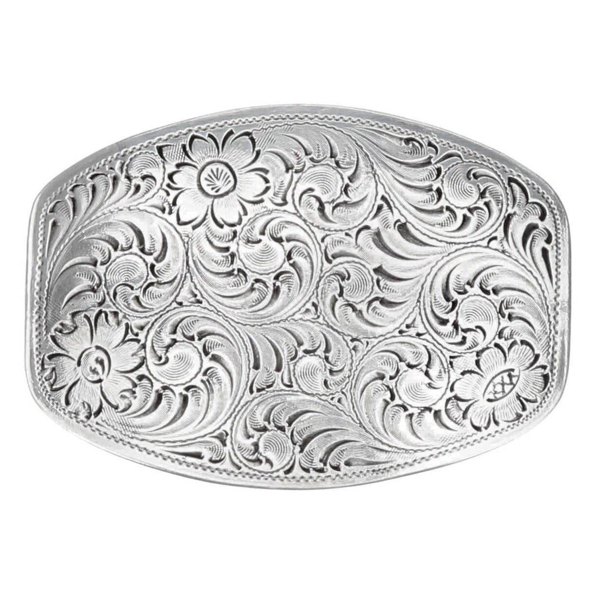 Nocona Silver Belt with Ornate Design Belt Buckle  main image 2