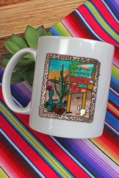 Dusty Desert Motel White Mug - 11 oz