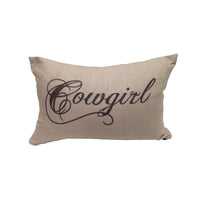 Cowboy/Cowgirl Linen Lumbar Pillow