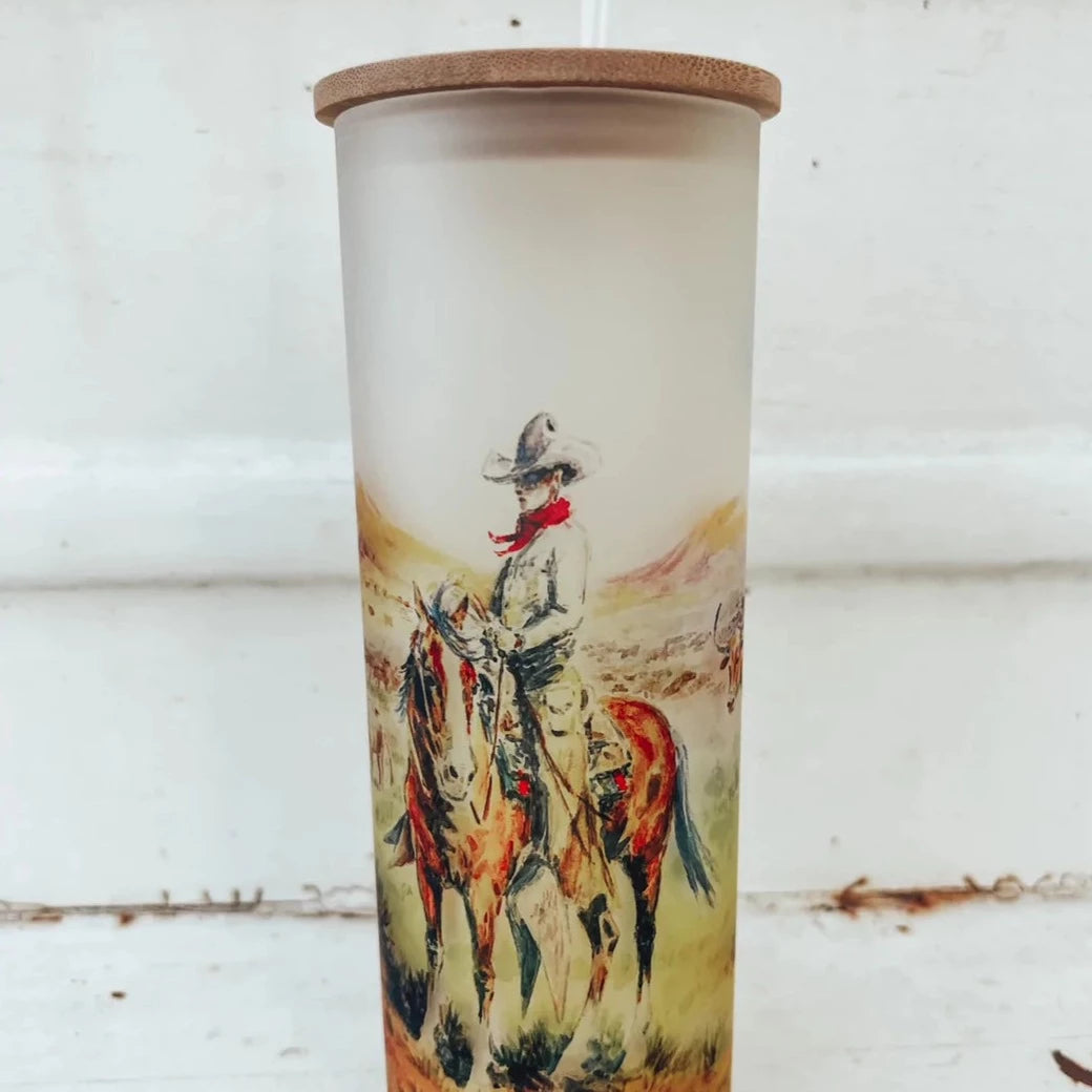 Ranchin Out West Frosted Glass Tumbler