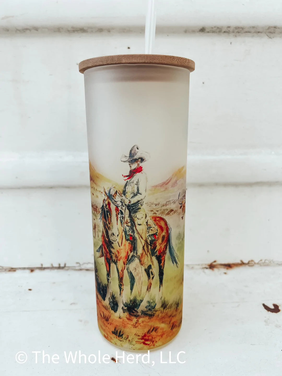 Ranchin Out West Frosted Glass Tumbler