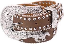 Nocona Girl's Horse Running Leather Belt