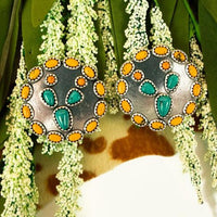 Dos Palos Cactus Silvertone Earrings (2 Colors Available)