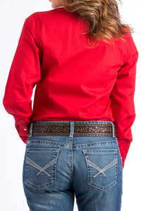Cinch Women's L/S Solid Red Western Button Down Shirt