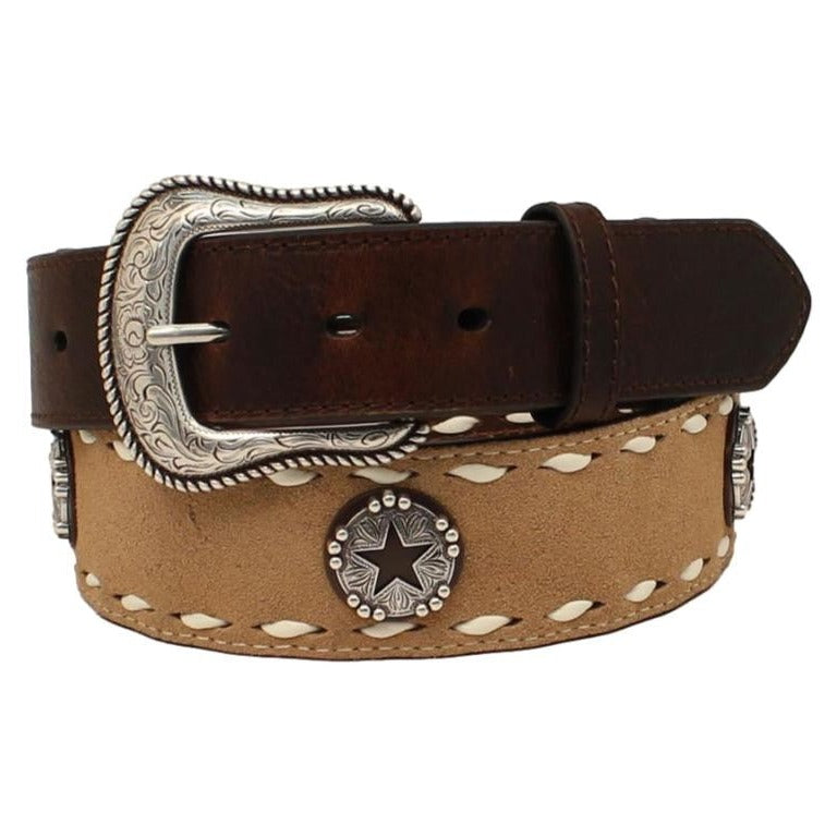 Nocona Men's Two Tone Star Concho Belt